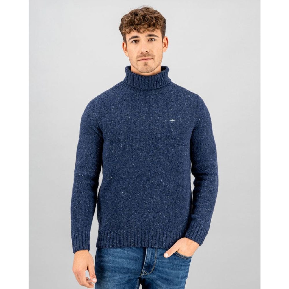 FYNCH HATTON TURTLENECK DONEGAL MEN NAVY SWEATER	